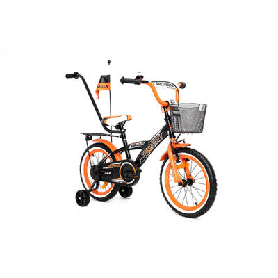 Rower dziecięcy rowerek dla chłopca 16 cali czarny BMX z kółkami bocznymi