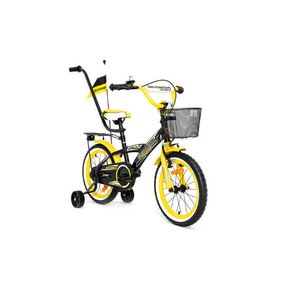 Rowerek dziecięcy rower dla chłopca 16 cali czarny BMX z koszykiem kółkami