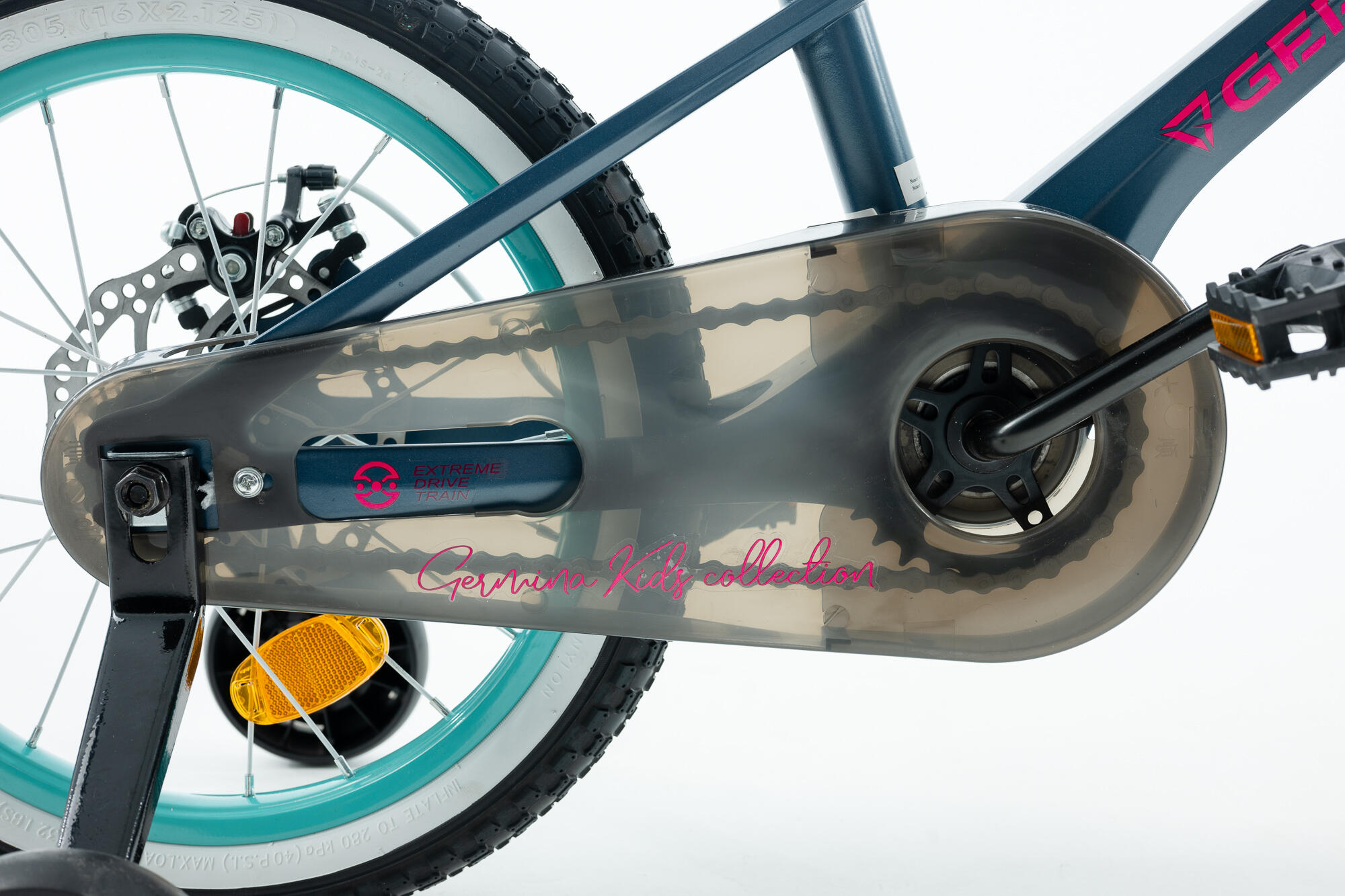 Kinderfiets GERMINA 16 inch met zijwieltjes, mandje, schijfremmen 4/4