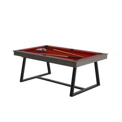 BILLARD BRIO ANTHRACITE - PIEDS NOIR - DRAP GREY AVEC PLATEAUX TABLE