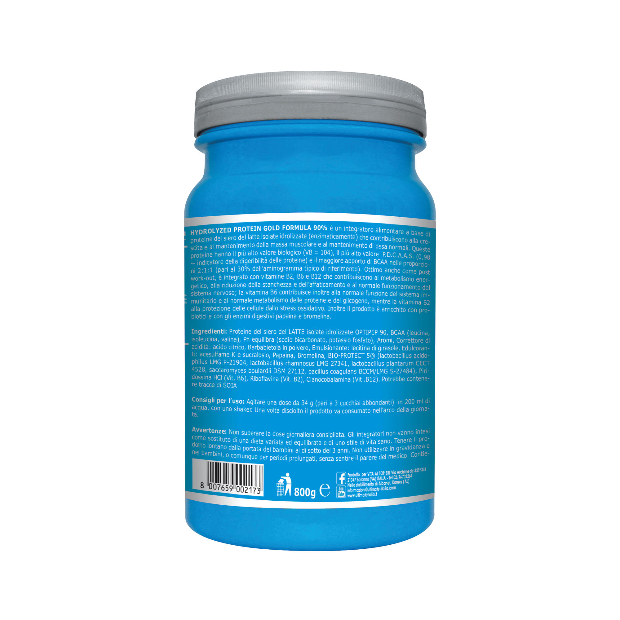 Integratore alimentare - HYDROLIZED PROTEIN FIOR DI FRAGOLA - 800g 3/5