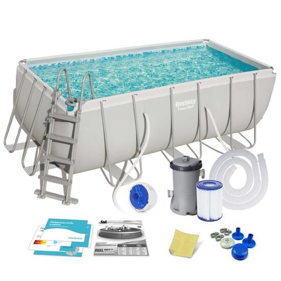 Piscine natation - Autoportante gris