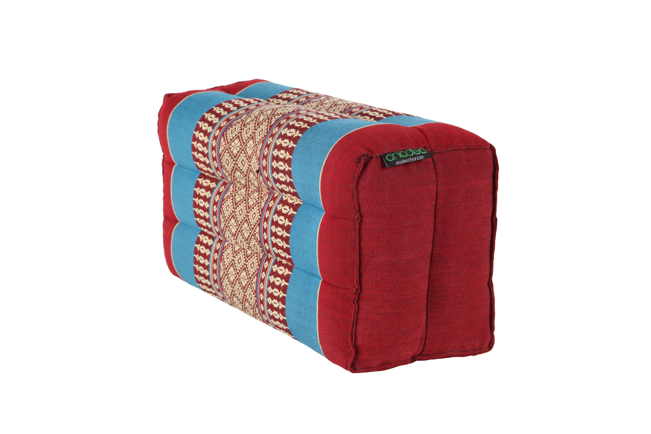 STANDARD - Lot de 2 Coussins de Yoga et Méditation  - Bourgogne Bleu / Rouge 5/7