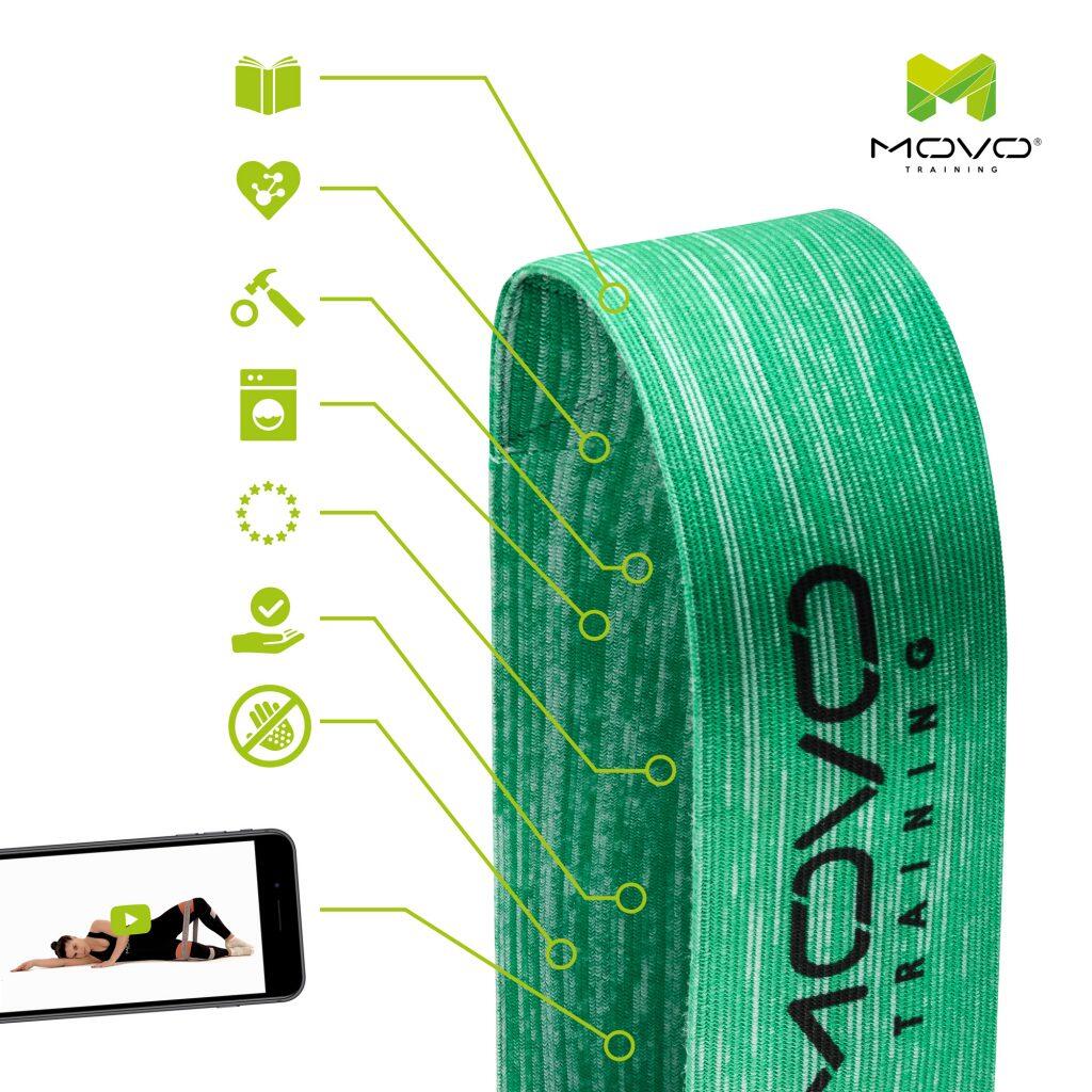 BANDES D'ENTRAÎNEMENT HIP BAND MOVO Mini Band Set 2in1 3/5