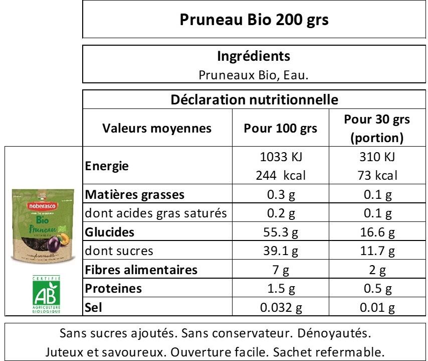 Pruneau Bio 200 grs , fruits secs, nutrition, pruneaux 2/4