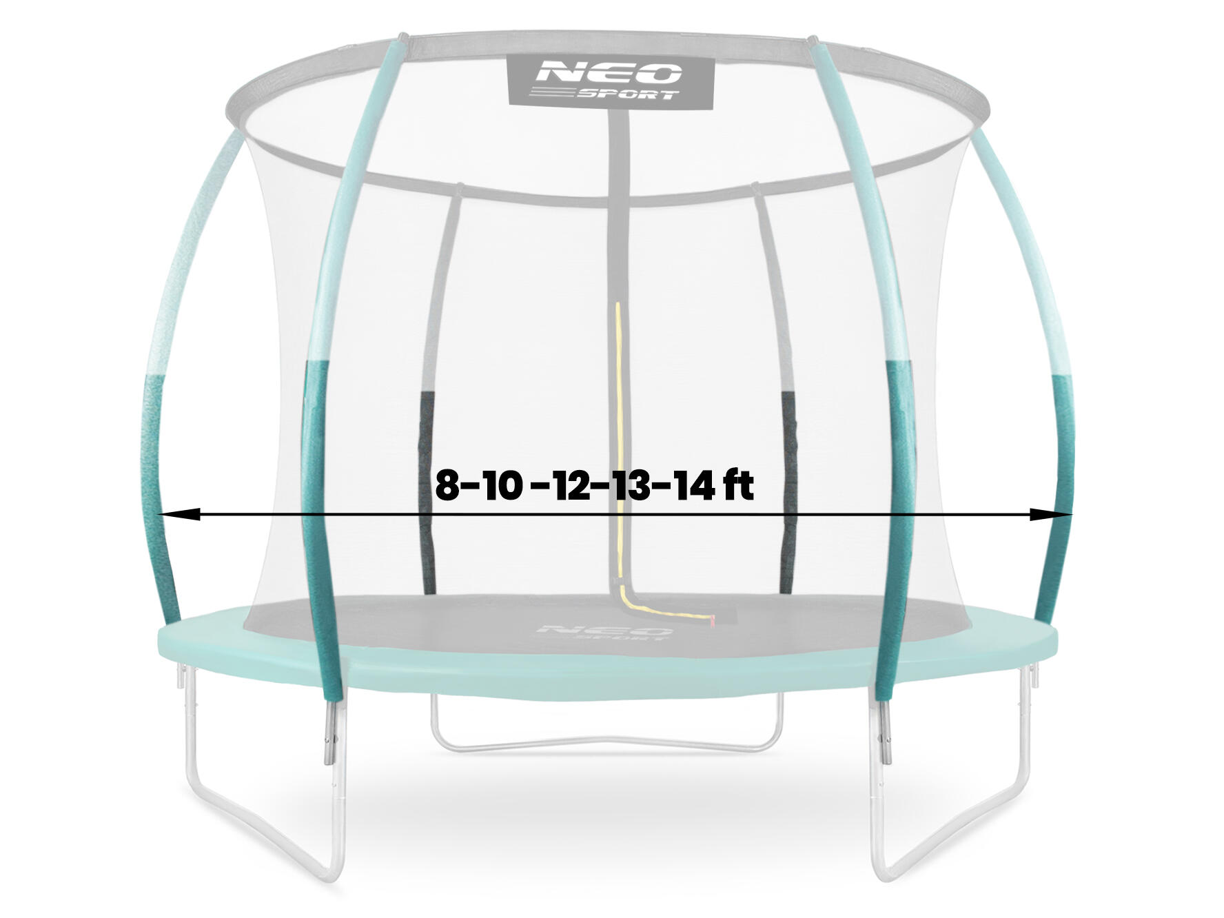 Poste superior para trampolim tipo C de 8 a 14 pés, verde, Neo-Sport 3/3