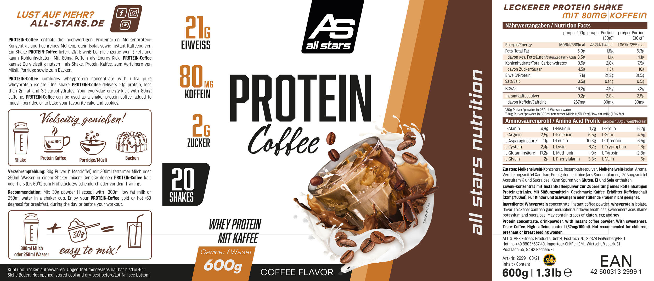 All Stars Protein Coffee 600 g 5/7
