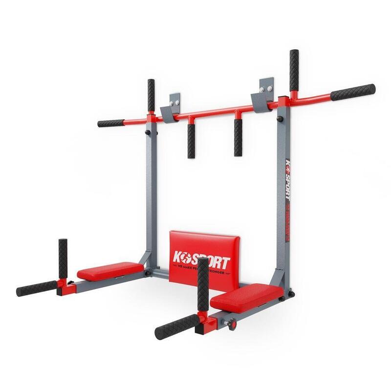 pull-up bar + dips bar voor wandmontage 2in1