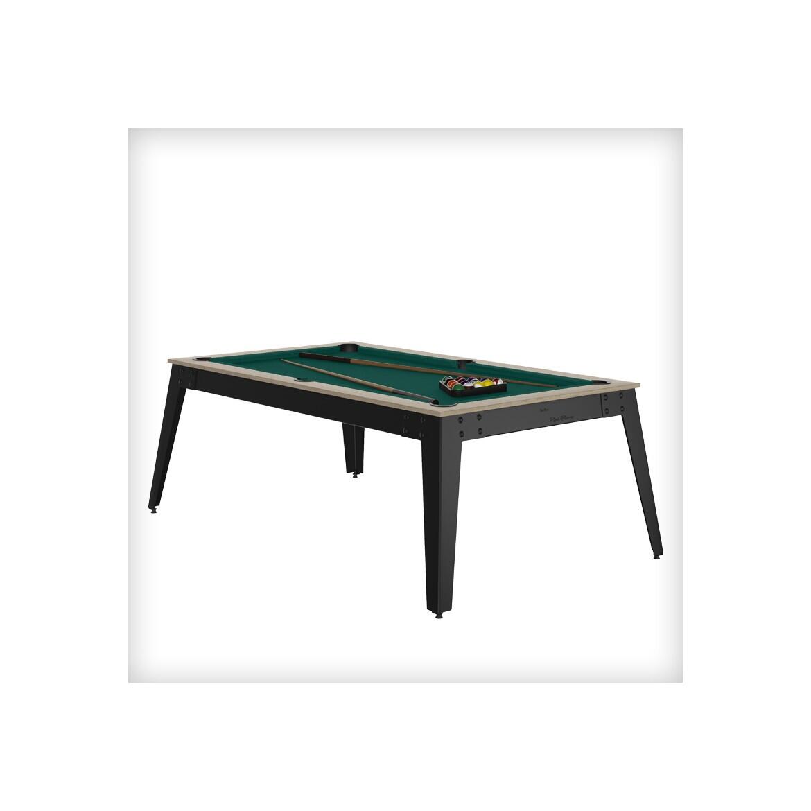 Rene Pierre - Billard Steel Oslo - Pieds Gris - Drap Vert Avec Plateaux Table - Billard - Beige|vert - Taille Unique - Decathlon