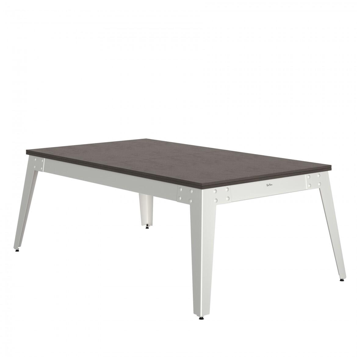 BILLARD STEEL ANTHRACITE - PIEDS BLANCS - DRAP GREY 2/3