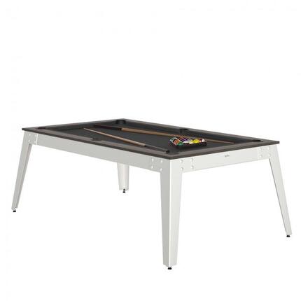 BILLARD STEEL ANTHRACITE - PIEDS BLANCS - DRAP GREY