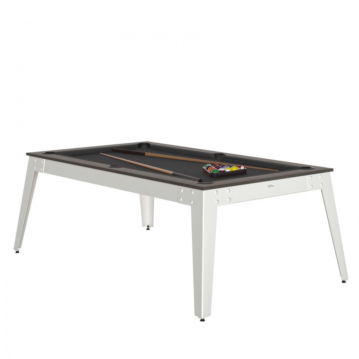 Rene Pierre - Billard Steel Anthracite - Pieds Blancs - Drap Grey - Billard - Gris|marron - Taille Unique - Decathlon