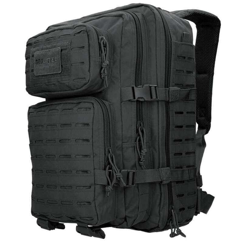MOCHILA TÁTICA MILITAR MIL-TEC Corte Laser Preta 36L 3/5