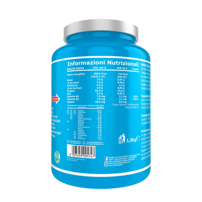 Integratore alimentare - WHEY GOLD 100% VANIGLIA - 1,5 Kg 3/7
