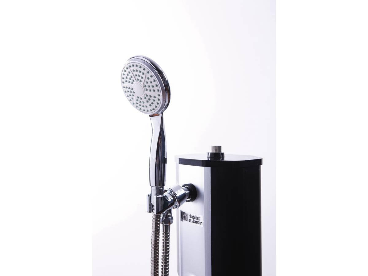Doccia solare per piscina in PVC "Fresh 8" - 20L + atomizzatore - Nero e argenta 3/4