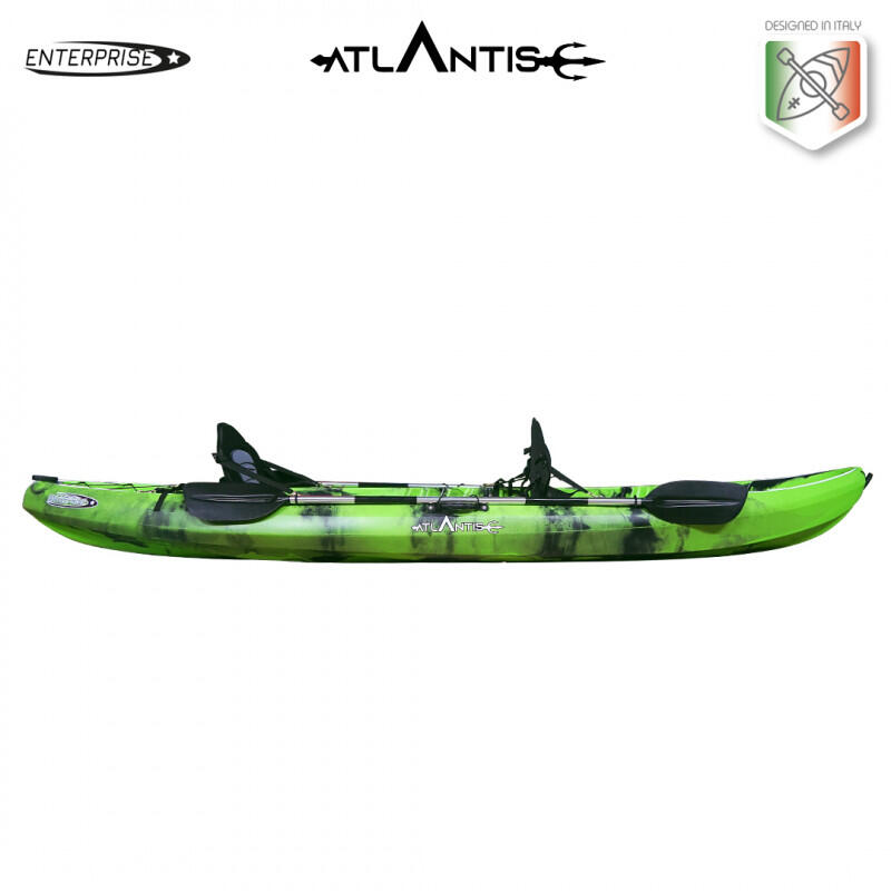 Kayak - canoa 2 posti Atlantis ENTERPRISE EVOLUTION cm 385 verde/nera + 2 pagaie 3/5