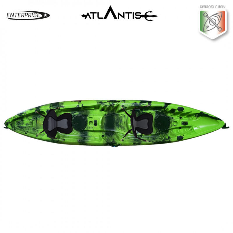 Kayak - canoa 2 posti Atlantis ENTERPRISE EVOLUTION cm 385 verde/nera + 2 pagaie 4/5