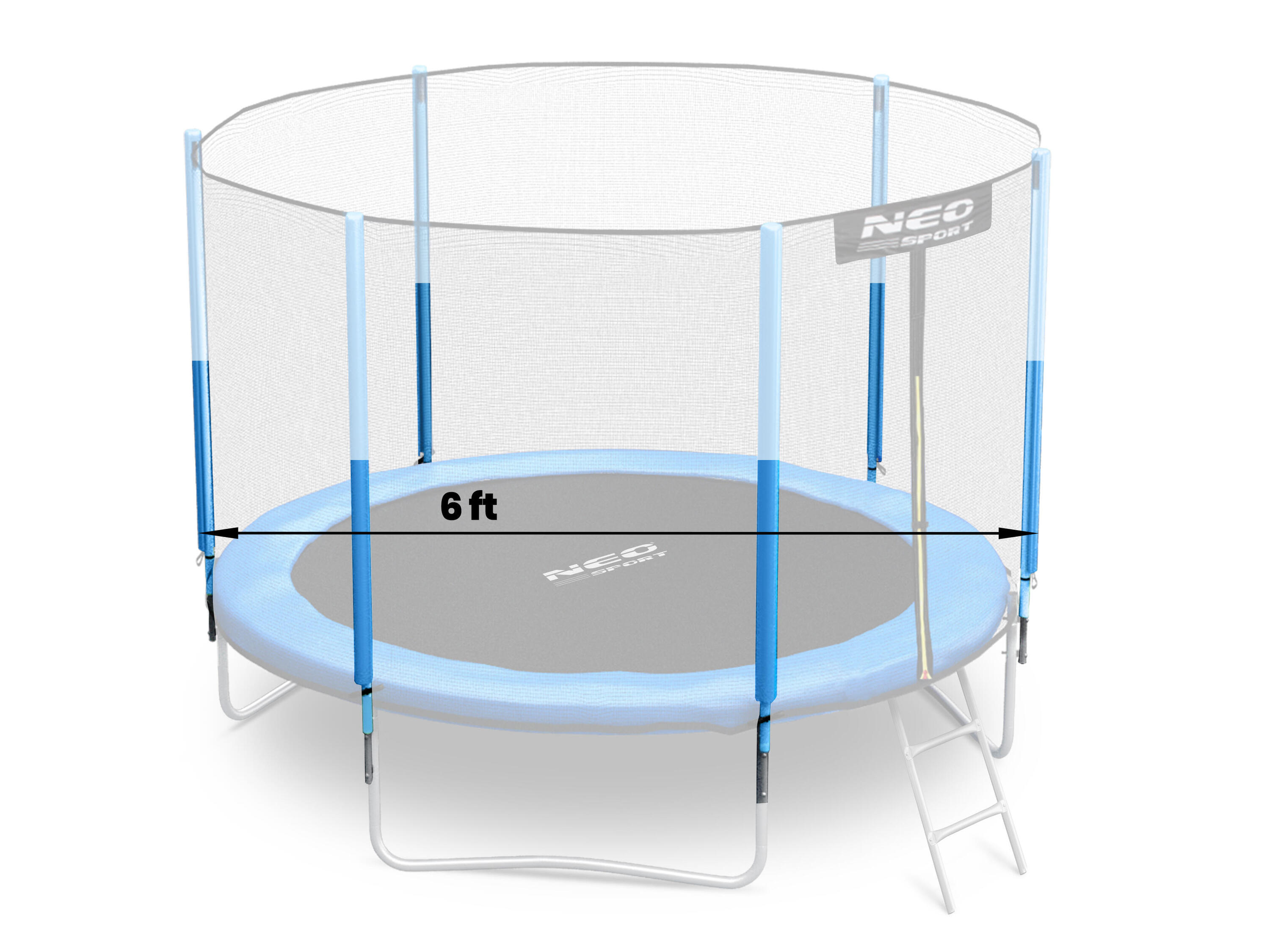 Słupek dolny z pianką do trampoliny Neo-Sport 183 cm 6 ft 3/4