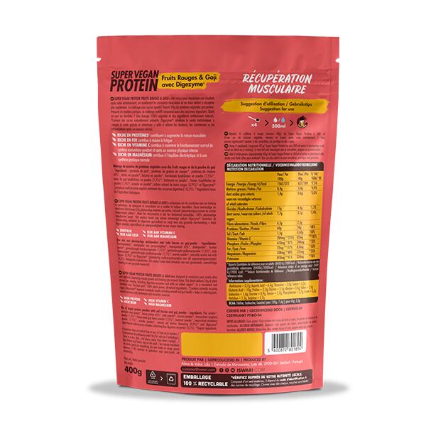Super Vegan Protein Fruits rouges & Goji avec DIGEZYME® 2/2