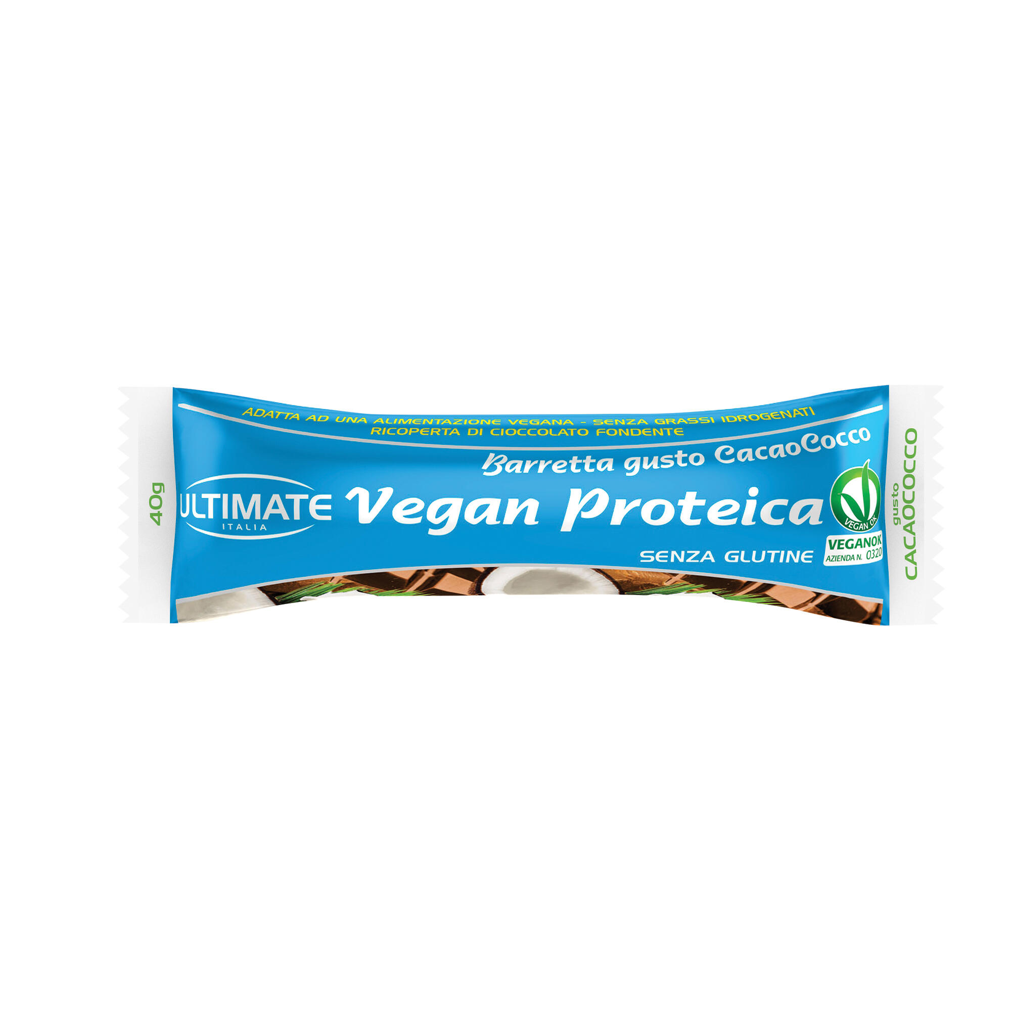 ULTIMATE ITALIA Integratore alimentare - BARRETTA VEGAN PROTEICA CACAO COCCO - 40g
