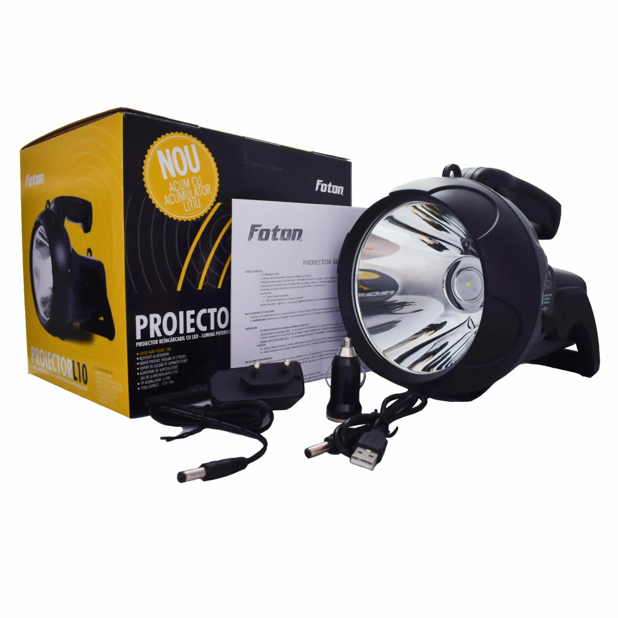 Proiector portabil L10 reincarcabil cu led 10W 3/4