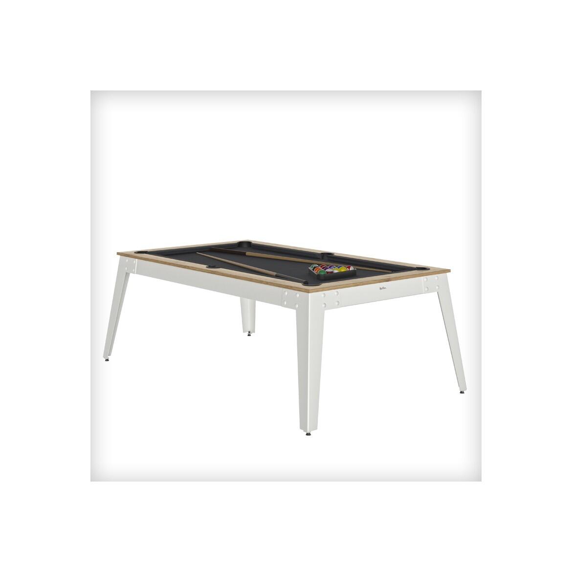 Rene Pierre - Billard Steel Chene Sable Pieds Blancs - Drap Grey Avec Plateaux Table - Billard - Gris|marron - Taille Unique - Decathlon