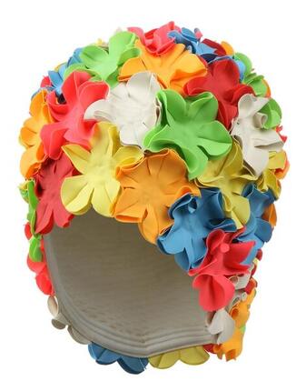 Beco Damen-Badekappe mit Blumenmuster | Gummi | Mehrfarbig