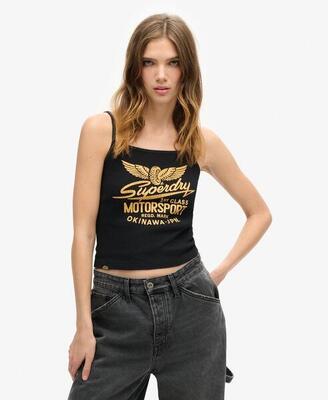 Top cami a coste grafiche retrò Rocker
