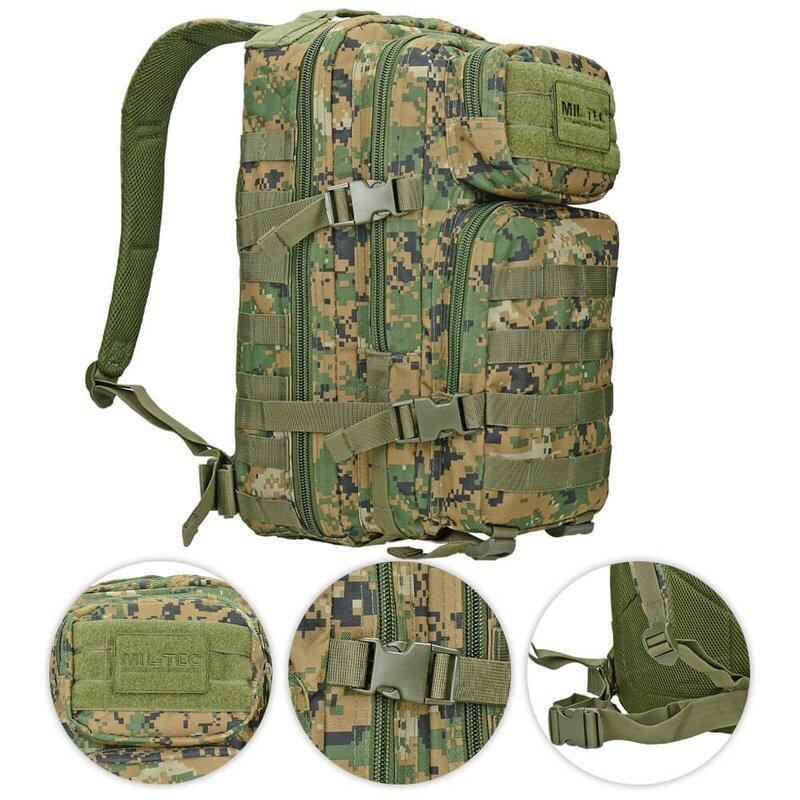 Mil-Tec MOLLE US Assault Pack Small Digital Woodland