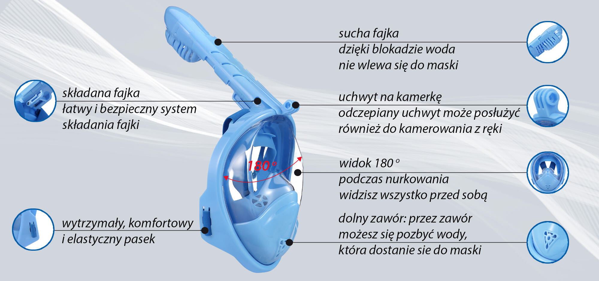 Máscara de buceo con tubo ZUMI JR 5/5