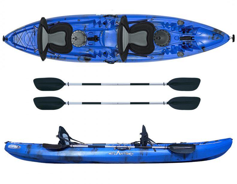 Kayak - canoa 2 posti Atlantis ENTERPRISE EVOLUTION cm 385 blu/nera + 2 pagaie 1/5