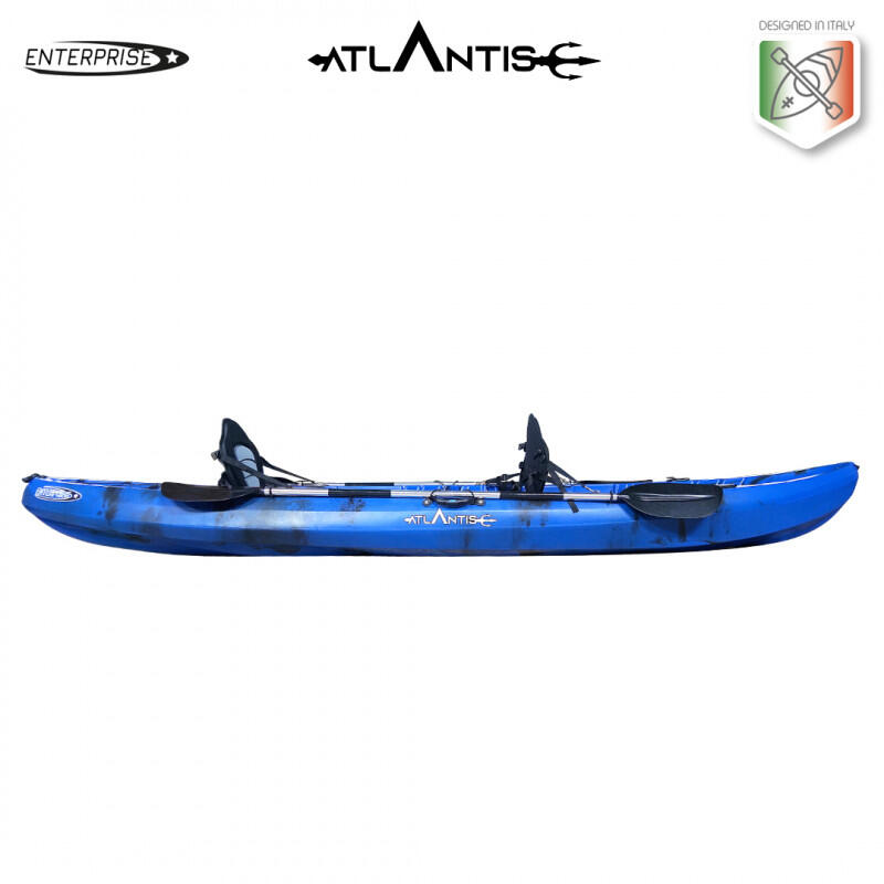 Kayak - canoa 2 posti Atlantis ENTERPRISE EVOLUTION cm 385 blu/nera + 2 pagaie 3/5