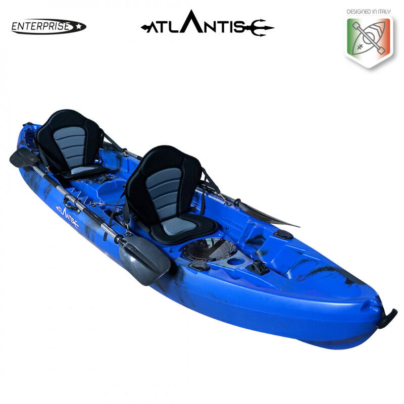 Kayak - canoa 2 posti Atlantis ENTERPRISE EVOLUTION cm 385 blu/nera + 2 pagaie 2/5