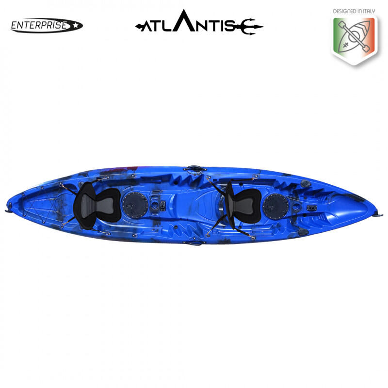 Kayak - canoa 2 posti Atlantis ENTERPRISE EVOLUTION cm 385 blu/nera + 2 pagaie 4/5