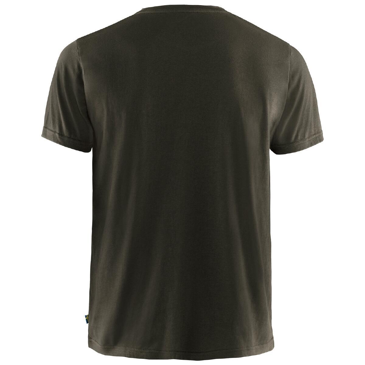 Camiseta Verde Fjallraven Logo Dark Olive Práctica y Duradera 2/4