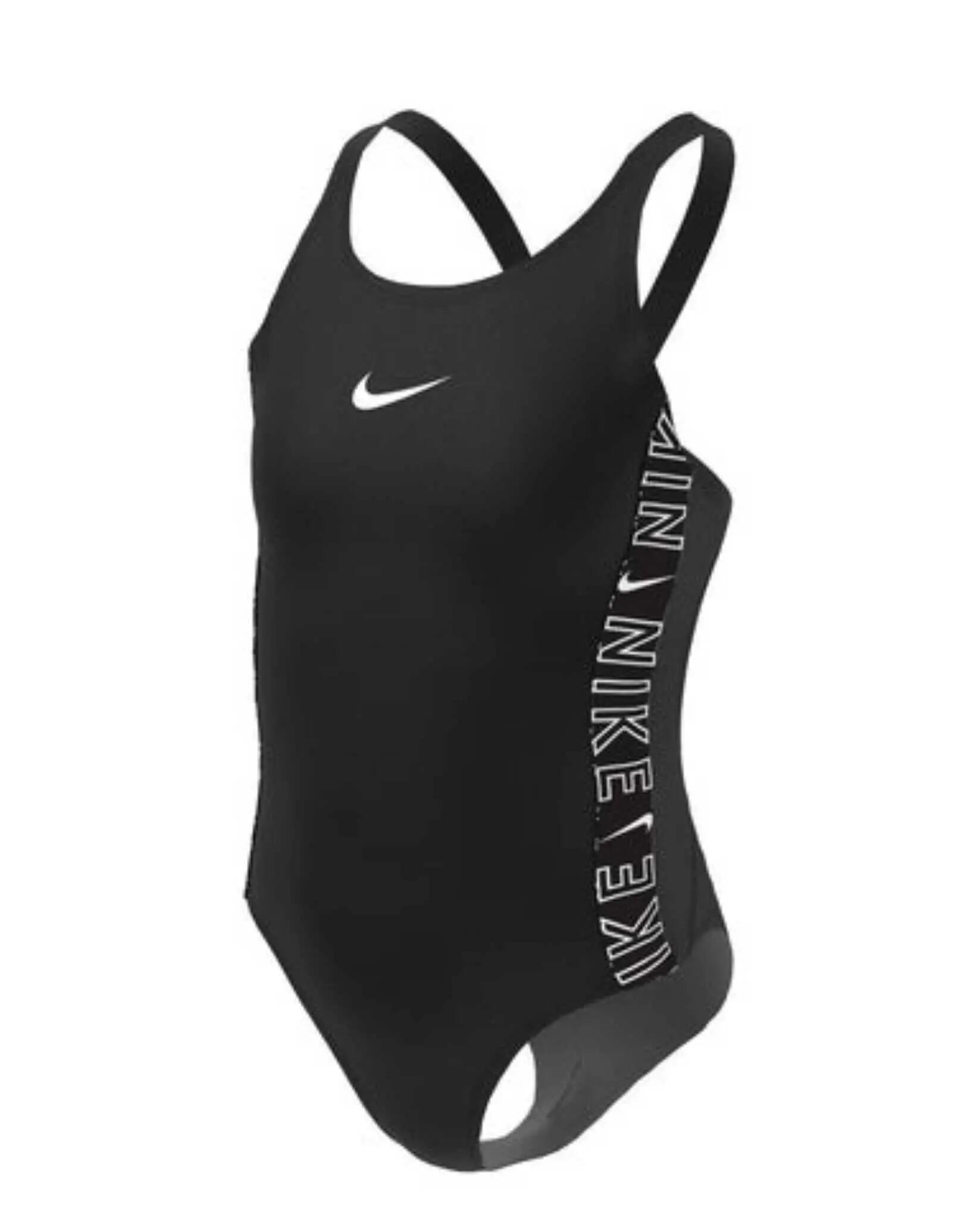 Dziecięce strój kąpielowy bezszwowe ramiączka SWIMSUIT GIRLS LOGO TAPE FASTBACK 1/3
