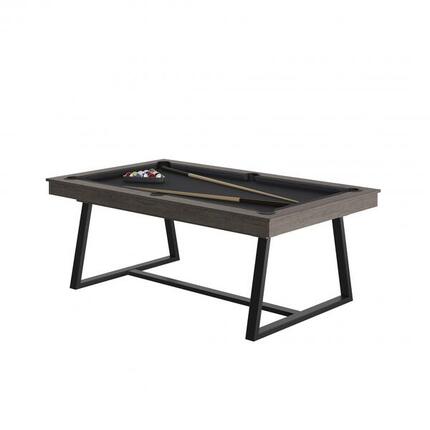 BILLARD BRIO ANTHRACITE - PIEDS NOIR - DRAP GREY AVEC PLATEAUX TABLE