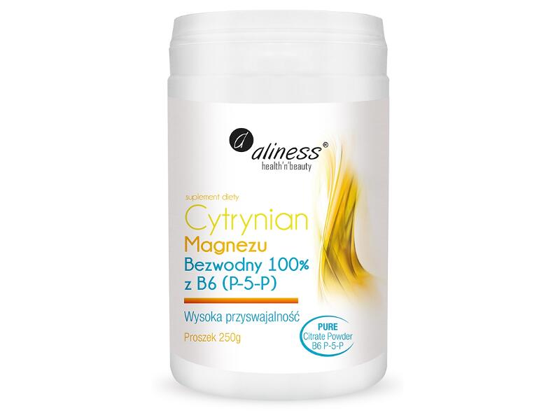 Cytrynian Magnezu ALINESS Bezwodny 100% z B6 (P-5-P) 250 g