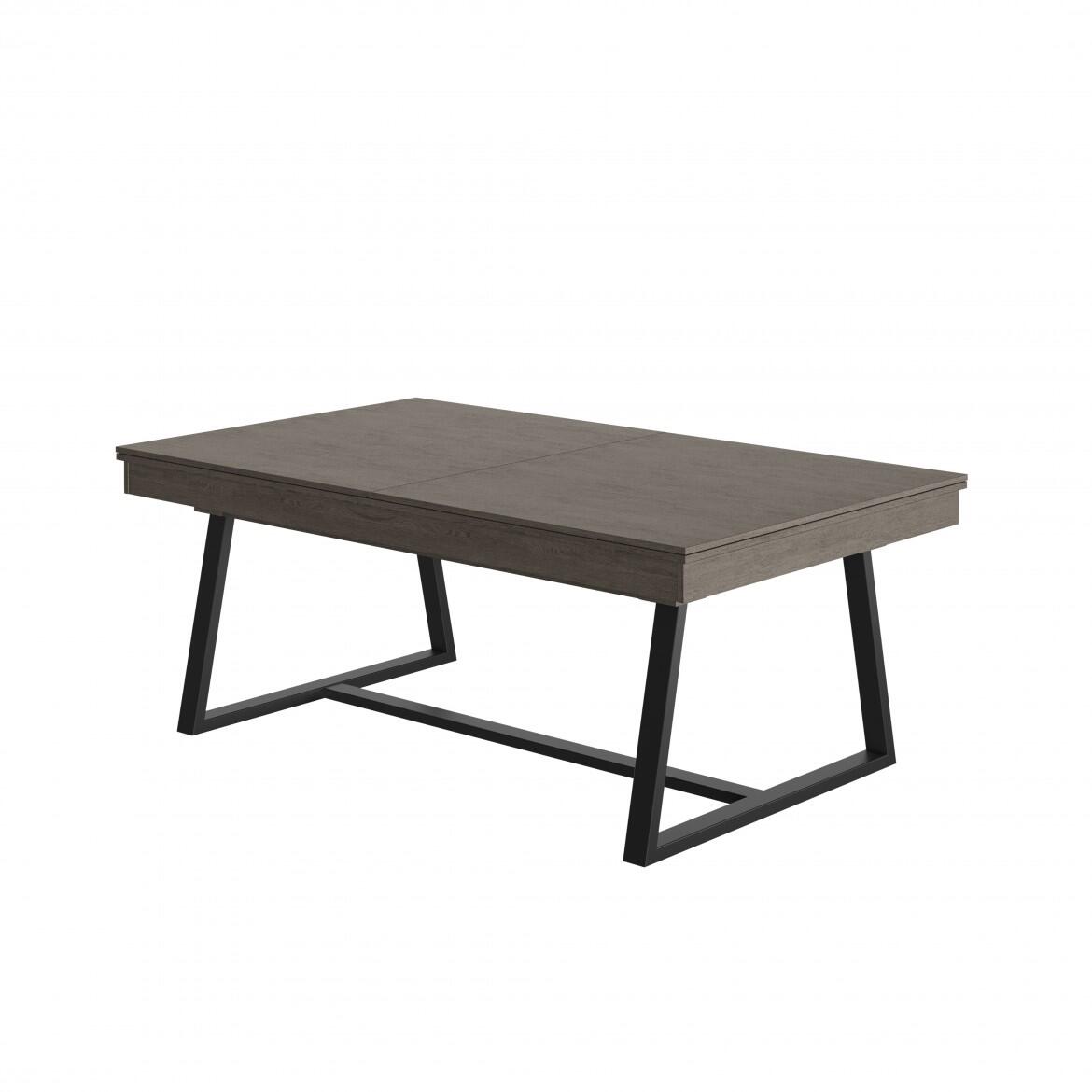 BILLARD BRIO ANTHRACITE - PIEDS NOIR - DRAP VERT AVEC PLATEAUX TABLE 2/3