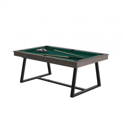 BILLARD BRIO ANTHRACITE - PIEDS NOIR - DRAP GREY AVEC PLATEAUX TABLE
