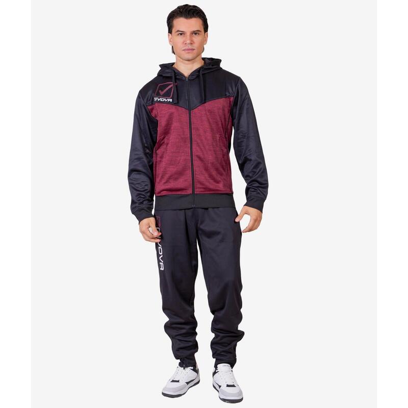 Trening Givova Visa cu glugă, vișiniu-negru, 4XL