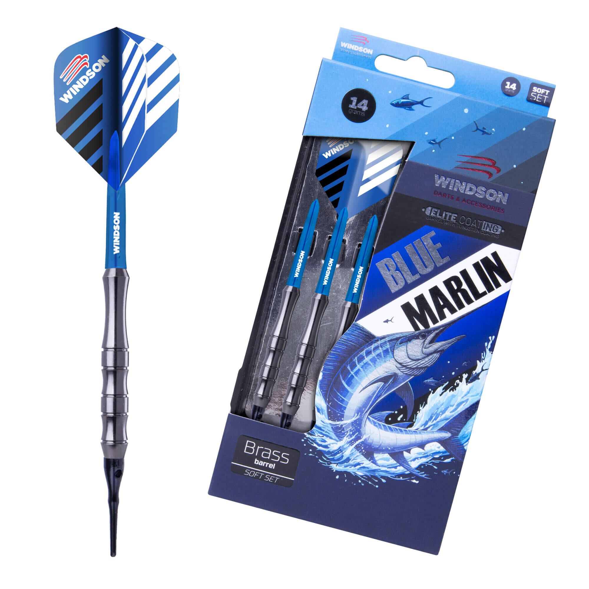WINDSON Set šipek BLUE MARLIN 14g Soft Brass