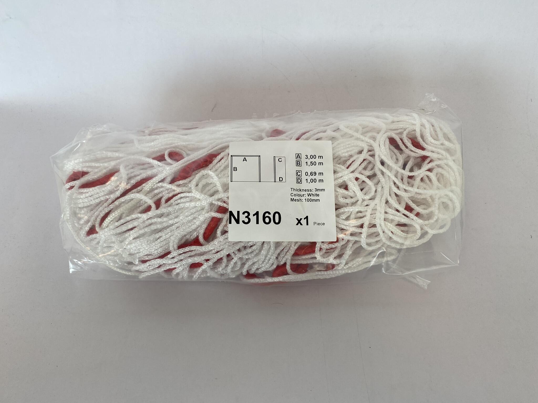 Voetbaldoelnet 300x150cm - Wit 3/3
