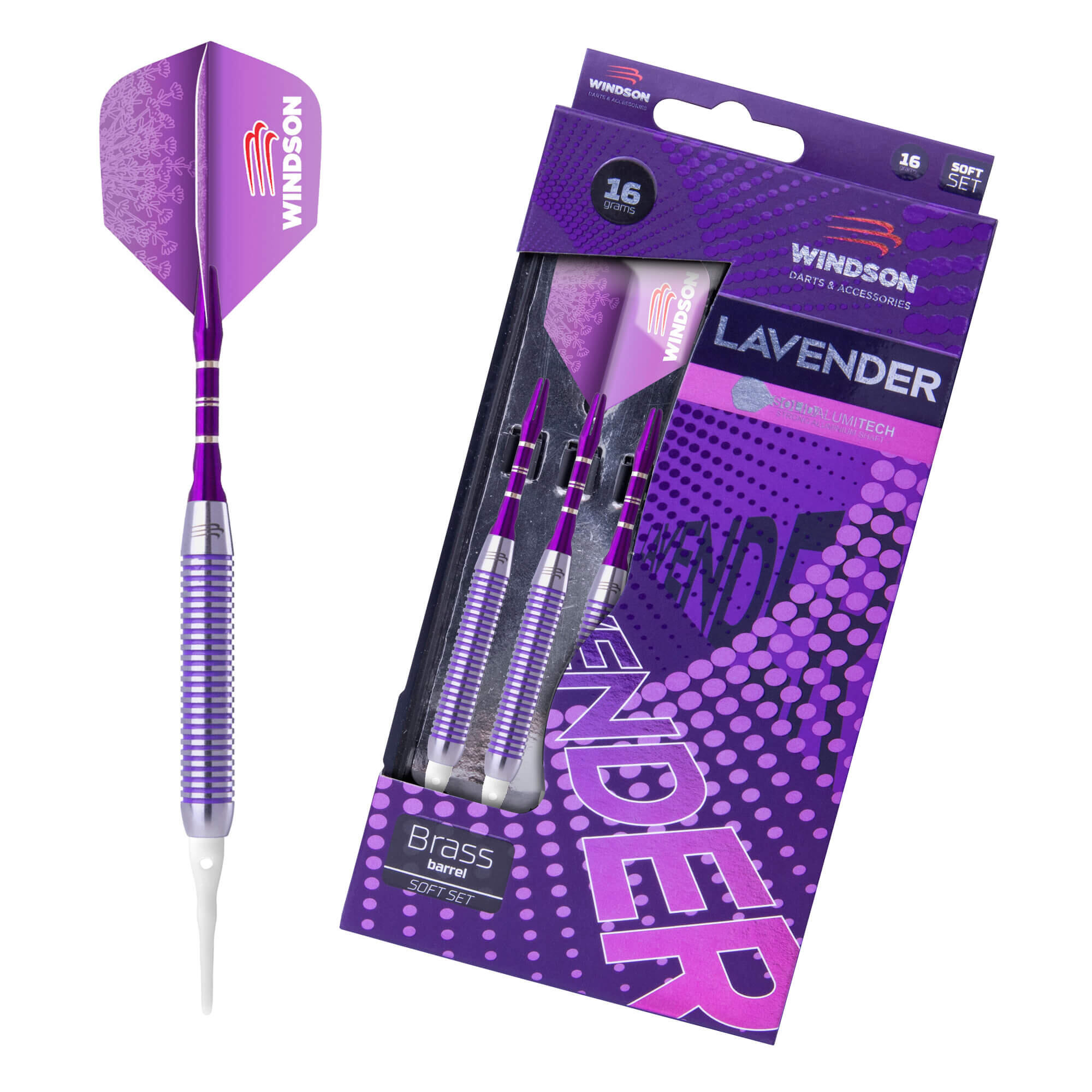 WINDSON Set šipek LAVENDER 16g Soft Brass