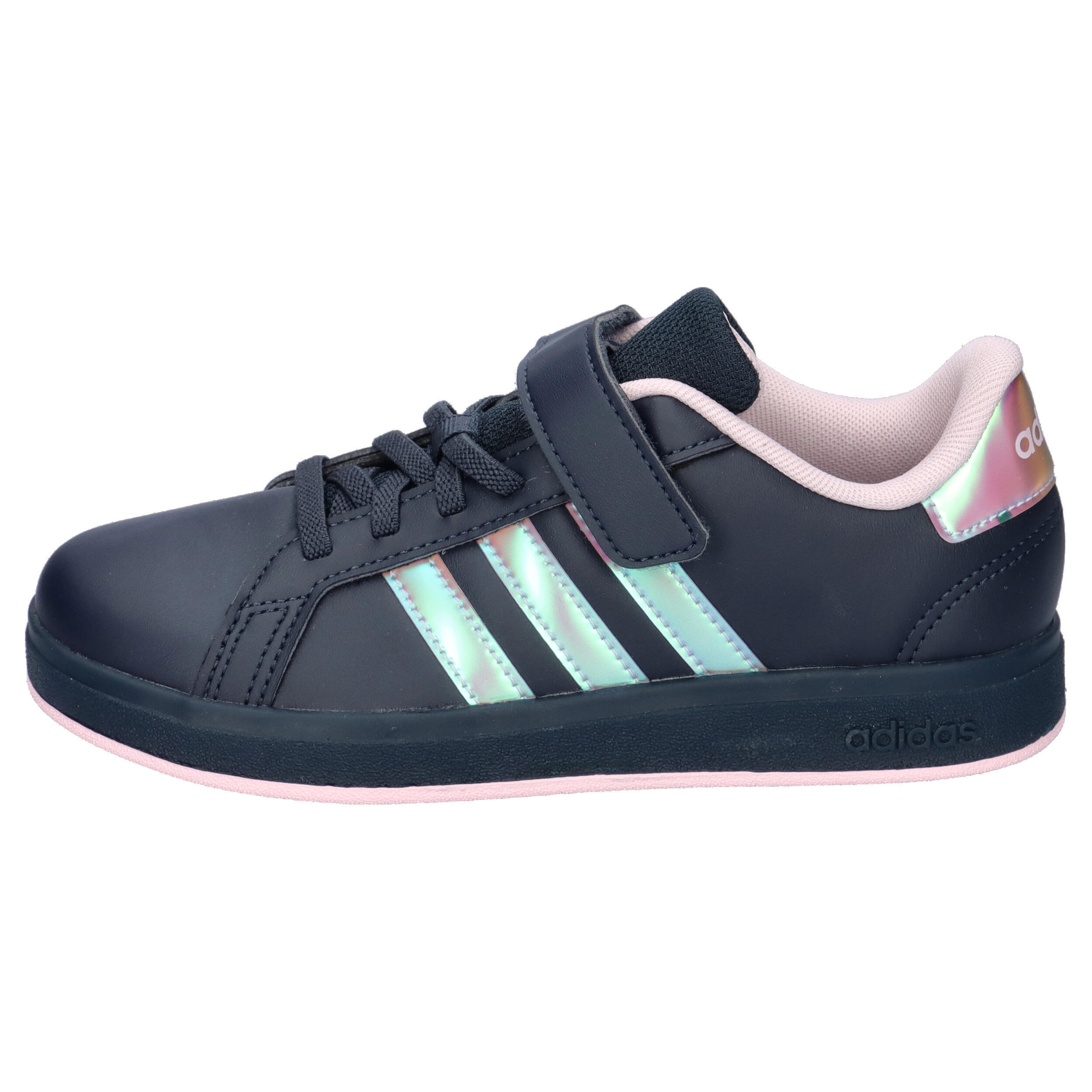 BUTY dziecięce ADIDAS GRAND COURT IE3850 granatowe błyszczące paski 28 2/7