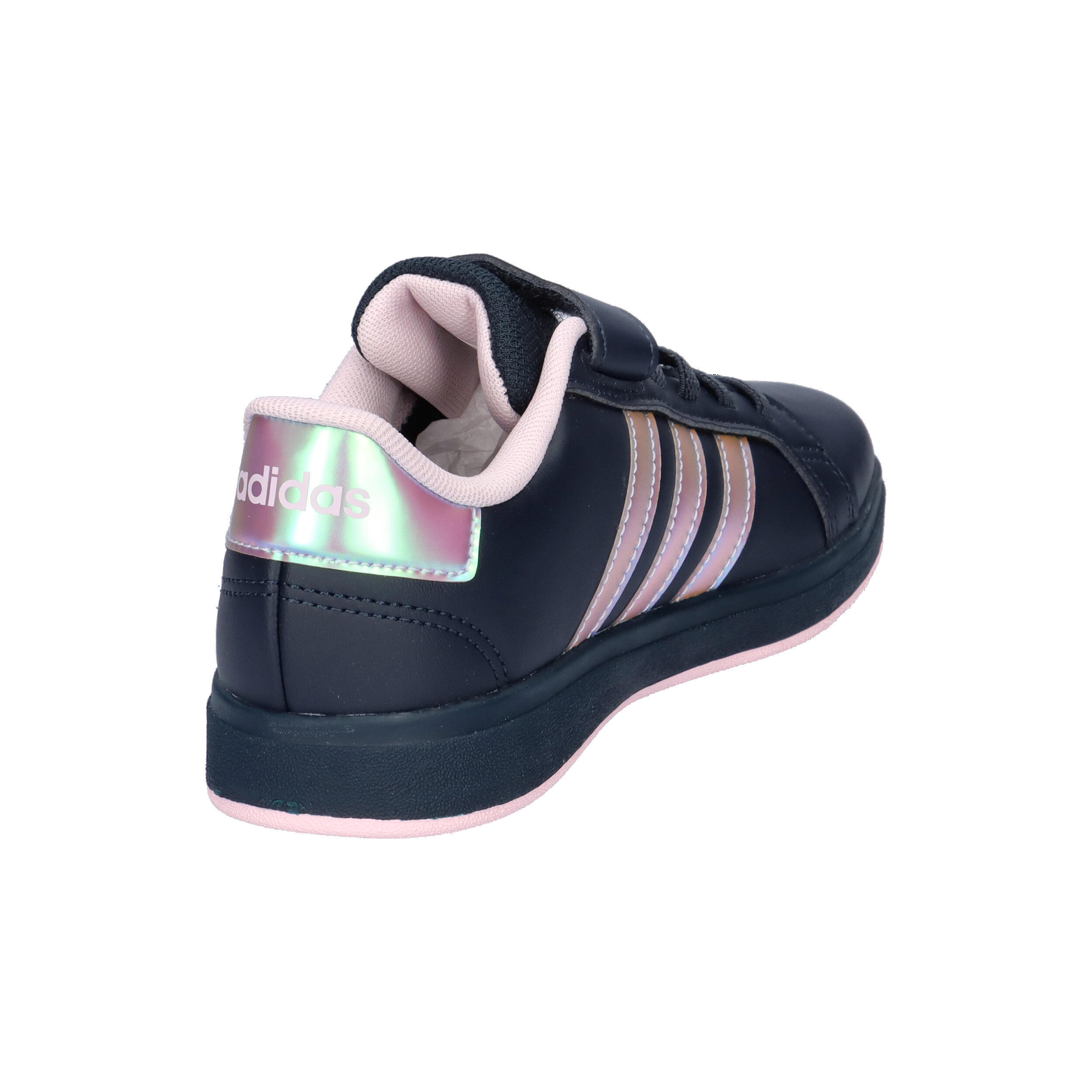 BUTY dziecięce ADIDAS GRAND COURT IE3850 granatowe błyszczące paski 28 6/7