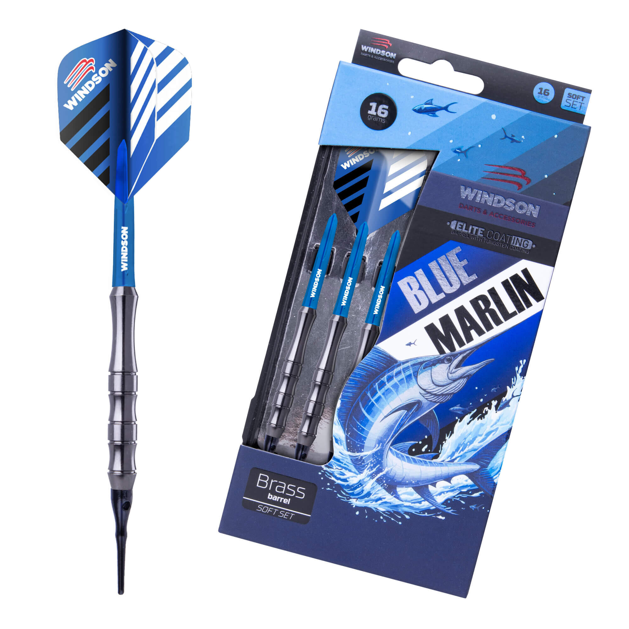 WINDSON Set šipek BLUE MARLIN 16g Soft Brass