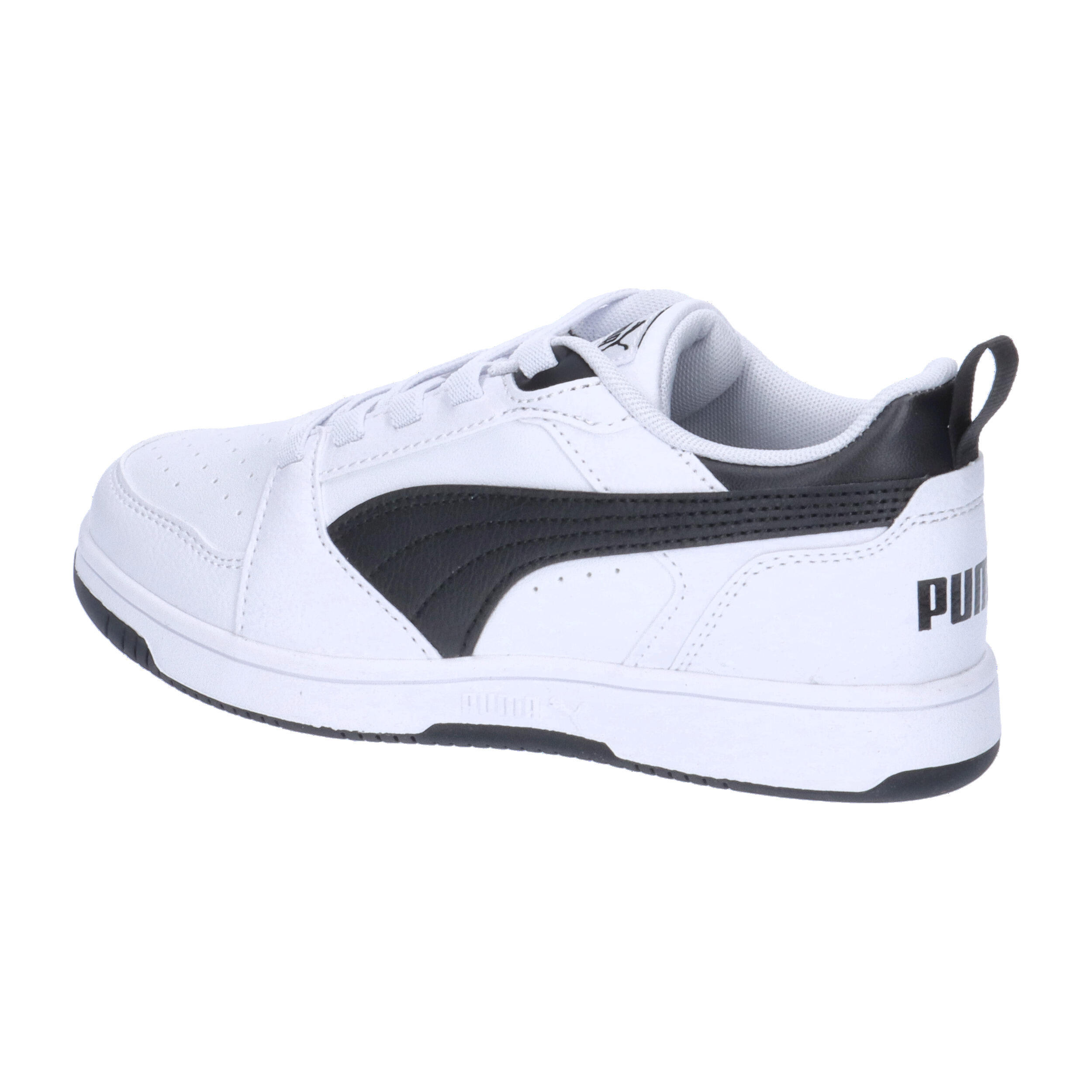 Puma Rebound V6 Lo AC PS Unisex Kinder Sneaker 396742 02 weiß/schwarz 11/15