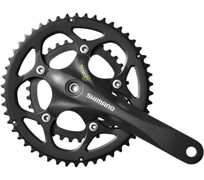 SHIMANO Shimano FC-RS345 guarnitura strada 2x9 175mm 50-34T Octalink nera.