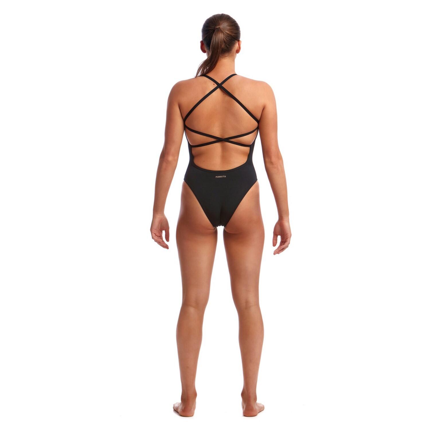 Funkita Badeanzug Damen Bronzed schwarz chlorresistent 2/5